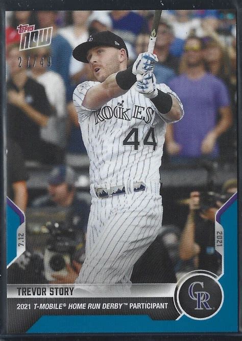 Topps Now Blue Parallel Trevor Story Colorado Rockies Le