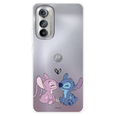 Capa Oficial Disney Angel Stitch Kiss Para Motorola Edge Lilo