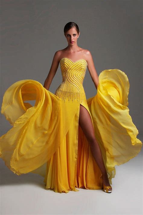 Yellow Pageant Evening Gowns