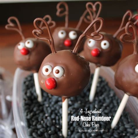 Red Nosed Reindeer Cake Pops: 4-ingredient holiday treat - Kitchen Cents