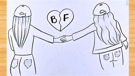 Bff Simple Y Fácil De Dibujar Cómo Dibujar Mejores Amigas Youtube