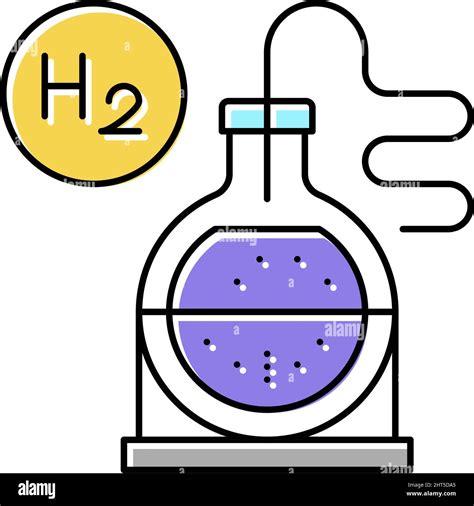 Use In Synthesis Hydrogen Color Icon Vector Illustration Stock Vector Image And Art Alamy