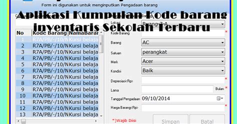 Aplikasi Kumpulan Kode Barang Inventaris Sekolah Terbaru Guru Guru Sd