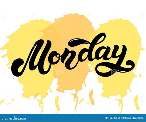 Monday Day Of The Week Stock Illustration Illustration Of Font