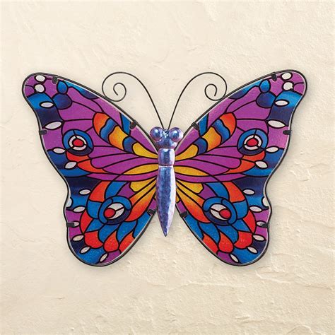 Colorful Glass Mosaic Butterfly Wall Art | Collections Etc.