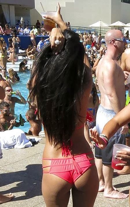 Retro Bikini Jasmin Walia Shakes A Red Bikini As She Enjoys A Pool Party In Las Vegas