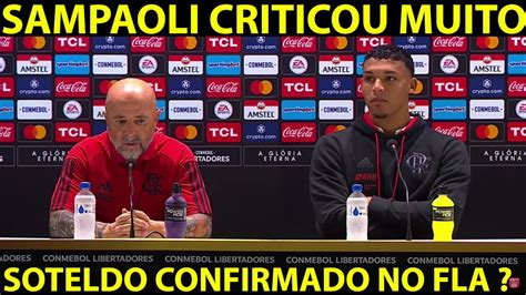 COLETIVA JORGE SAMPAOLI PÓS VITÓRIA FLAMENGO 2 X RACING 1 SOTELDO NO