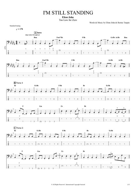 I M Still Standing Tab By Elton John Guitar Pro Full Score Mysongbook