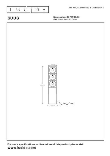 Lucide SUUS Stehleuchte 3x E27 00727 03 30