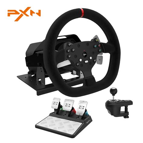 PXN V10 Force Feedback Steering Wheel With 61 Speed Shifter And