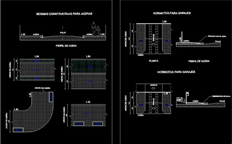 Standards For Sidewalks And Streets With Garages Dwg Block For Autocad