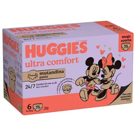 Paniate Huggies Mutandina Ultra Comfort 6 Mega Pack 15 25kg 75 Pz