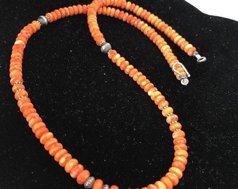 Navajo Indian Orange Spiny Oyster Turquoise Sterling Silver Etsy