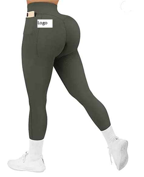 Women Ribbed Seamless Leggings High Waisted Workout Gym Yoga Pants Hot