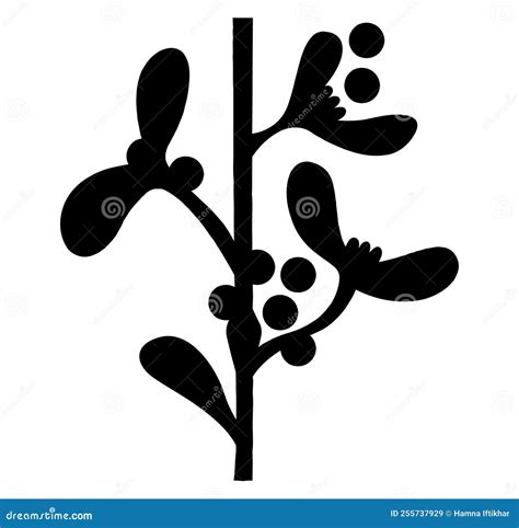 Abstract Modern Foliage, Vector Illustrations in a Flat Style, Black