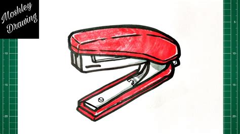 How To Draw A Stapler Step By Step Youtube