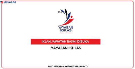 Jawatan Kosong Terkini Yayasan Ikhlas Kerja Kosong Kerajaan Swasta