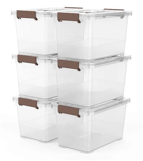 Buy Wyt 6 Pack Clear 7 Quart Storage Latch Box Bins Plastic Stackable