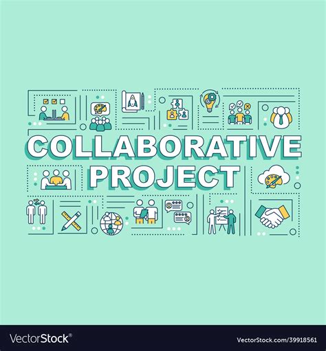 Collaborative Project Word Concepts Banner Design Vector Image