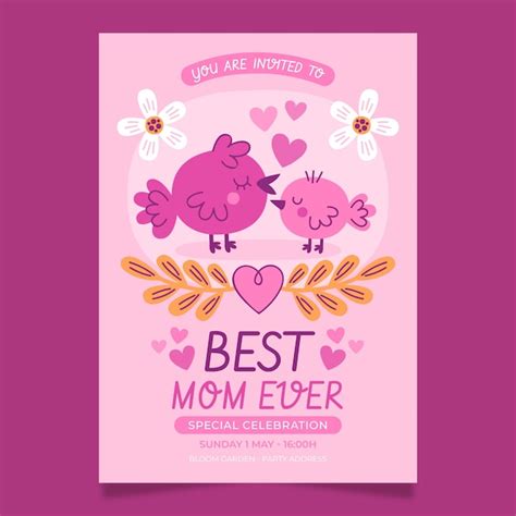 Free Vector Flat Mother S Day Invitation Template