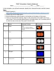 PhET Simulation Build A Molecule Google Docs Pdf PhET Simulation