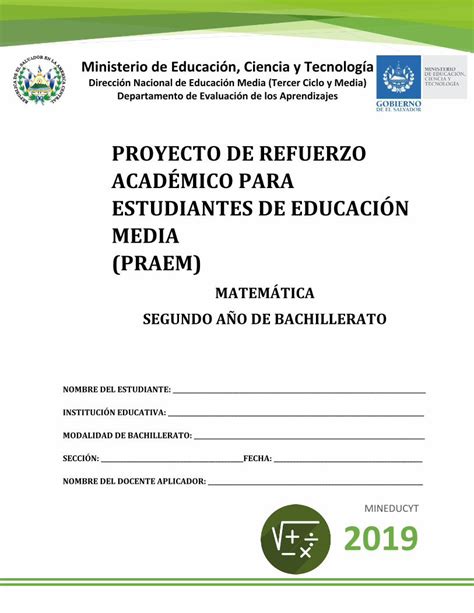 Pdf Proyecto De Refuerzo Acad Mico Para Estudiantes De Segundo