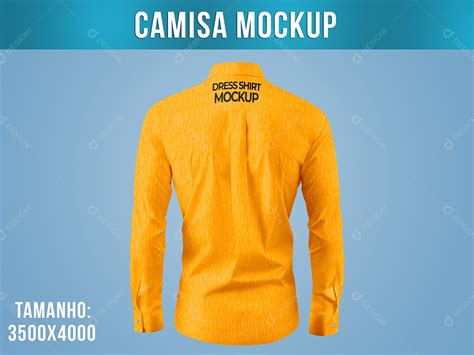 Camisa Mockup Manga Longa Vista Trás PSD download Designi