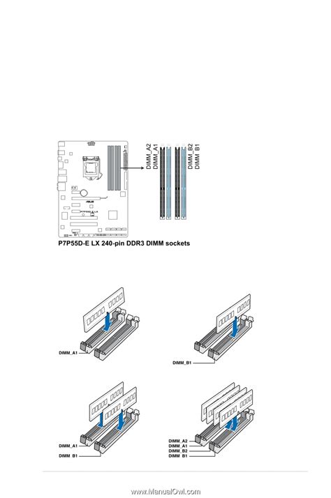 System memory - memory configuration | Asus P7P55D-E LX | User Manual (Page 21)