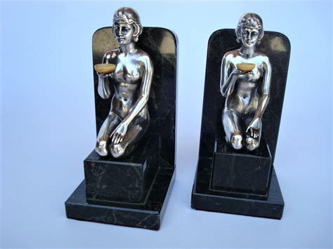 French Art Deco Silvered Nude Women Bookends For Sale At 1stDibs Nude