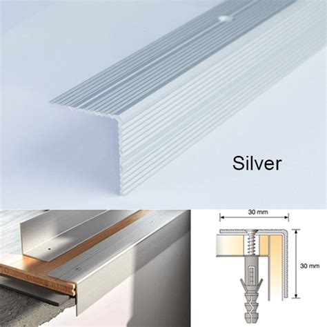 Shop Top Quality 30mm X 30mm Anti Slip Anodised Aluminium Ribbed Treads Stair Nosing Edge Trim