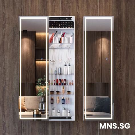 Mns Full Length Mirror With Lamp Storage Mirror Wall Hanging Home