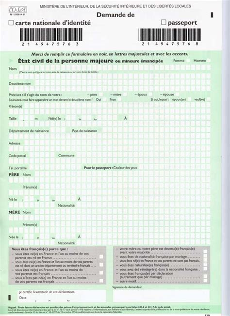 Formulaire Cerfa Cni Passeport Image To U