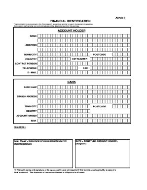 Fillable Online Eeas Europa Annex 2 Financial Identification Form