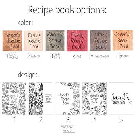 Personalized Wooden Recipe Book Binder Custom Journal Cook Etsy