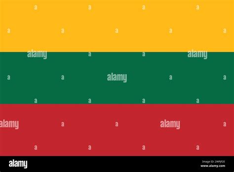 National Flag Of Lithuania Lithuania Sign Lithuania Flag Stock Vector