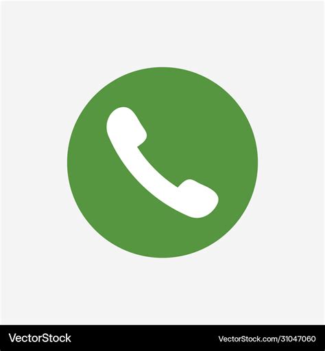 Green phone call button isolated answer telephone Vector Image