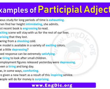 Examples Of Participial Adjectives In Sentences Archives Engdic