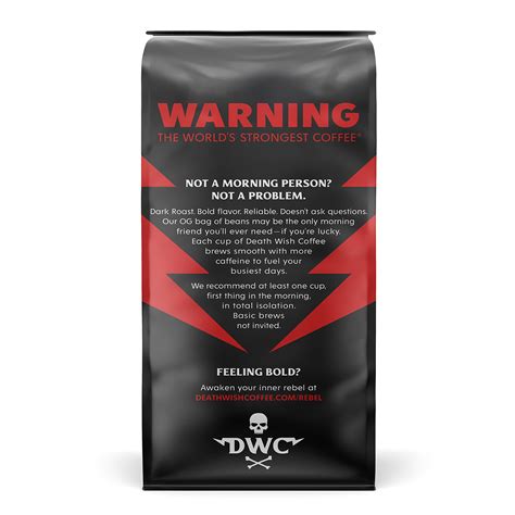 Death Wish Coffee Dark Roast Grounds 16 Oz The Worlds Strongest