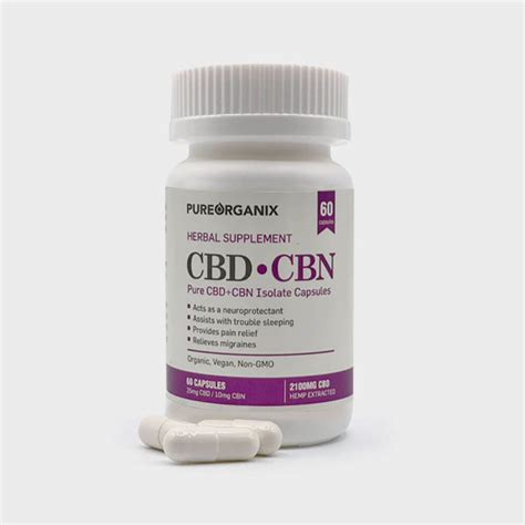 Pure Cbd Cbn Isolate Capsules Mg Pureorganix