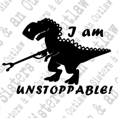 Unstoppable T Rex Black And White