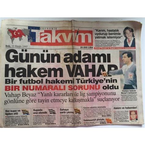 Gökçe Koleksiyon Takvim Gazetesi 15 Nisan 1997 Günün Fiyatı