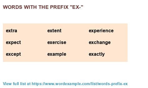 Words With Prefix Ex