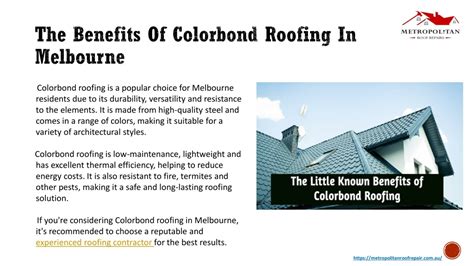 Ppt Best Colorbond Roofing Installers In Melbourne Metropolitan