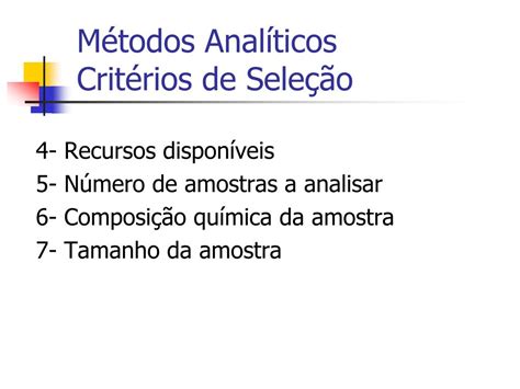 PPT Amostragem e Métodos Analíticos PowerPoint Presentation free