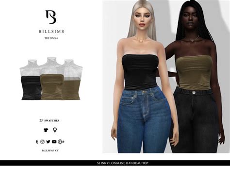 The Sims Resource Slinky Longline Bandeau Top