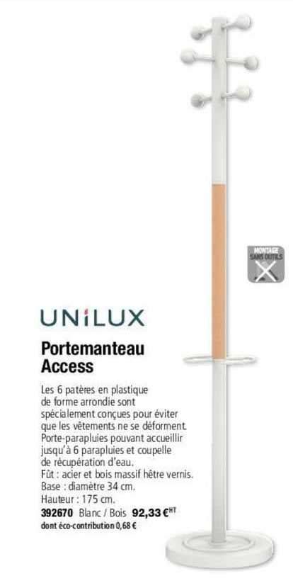 Promo Unilux Portemanteau Access Chez Calipage ICatalogue Fr