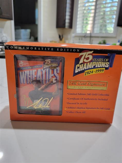 Mini Wheaties Box 75 Years Of Champions 24K Gold 1924 1999 TIGER WOODS