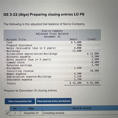 Solved Qs Algo Preparing Closing Entries Lo P The Chegg