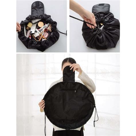 Flat Lay Beauty Bag Black The Beauty Spot