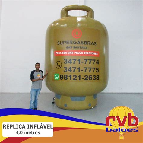 Réplica Inflável Botijão de Gás Supergasbrás RVB Balões e Infláveis